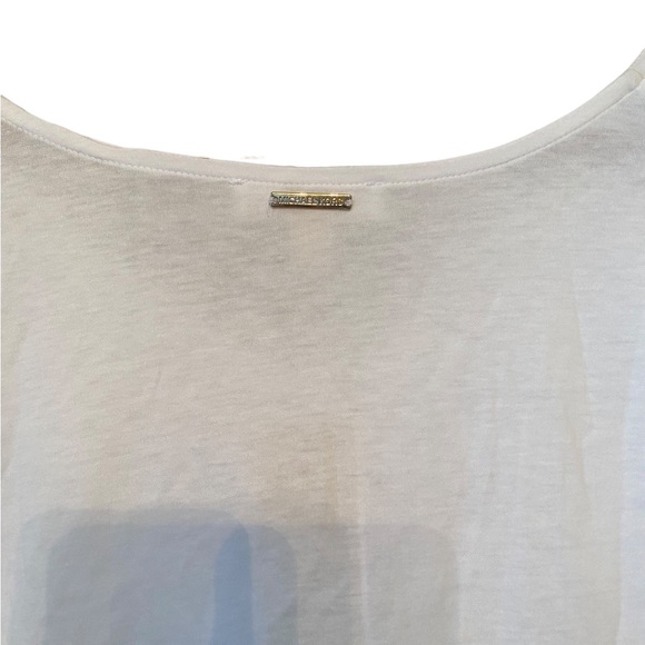 Michael Kors White Short Sleeve with Tie V Neck T-shirt - Picture 6 of 11